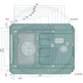 Sedile pneumatico PROBOSS AS3510 per MF – cod. 12267632, basamento e punti di fissaggio, codice 12267632