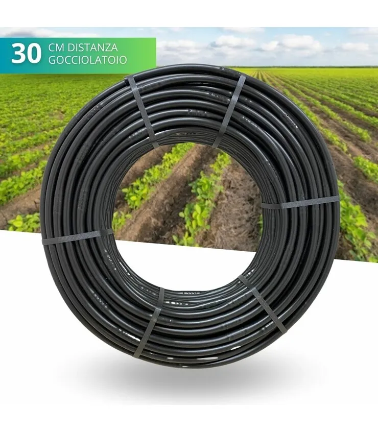[FAJA440302F] Ala gocciolante 16 mm tubo per irrigazione uniforme orto foro 30 mm 100mt IRRITEC