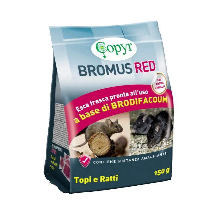 [2450624] Veleno Topi Bromus Red Esca Fresca 150g | Ratti Grandi
