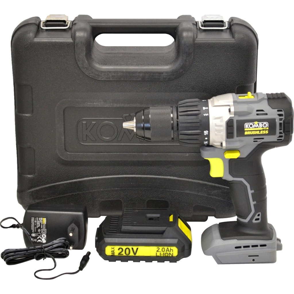 Trapano Percussione Brushless con Batteria 2Ah e Caricabatterie