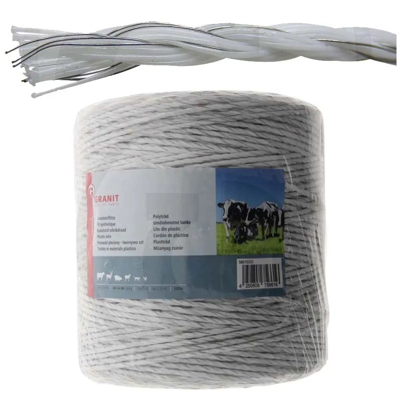 Filo Recinto Elettrico 500m Bianco 6x0.2 mm Trazione 90 kg
