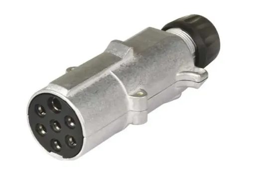 Spina rimorchio connettore a 7 pin, 24 V in alluminio con serracavo