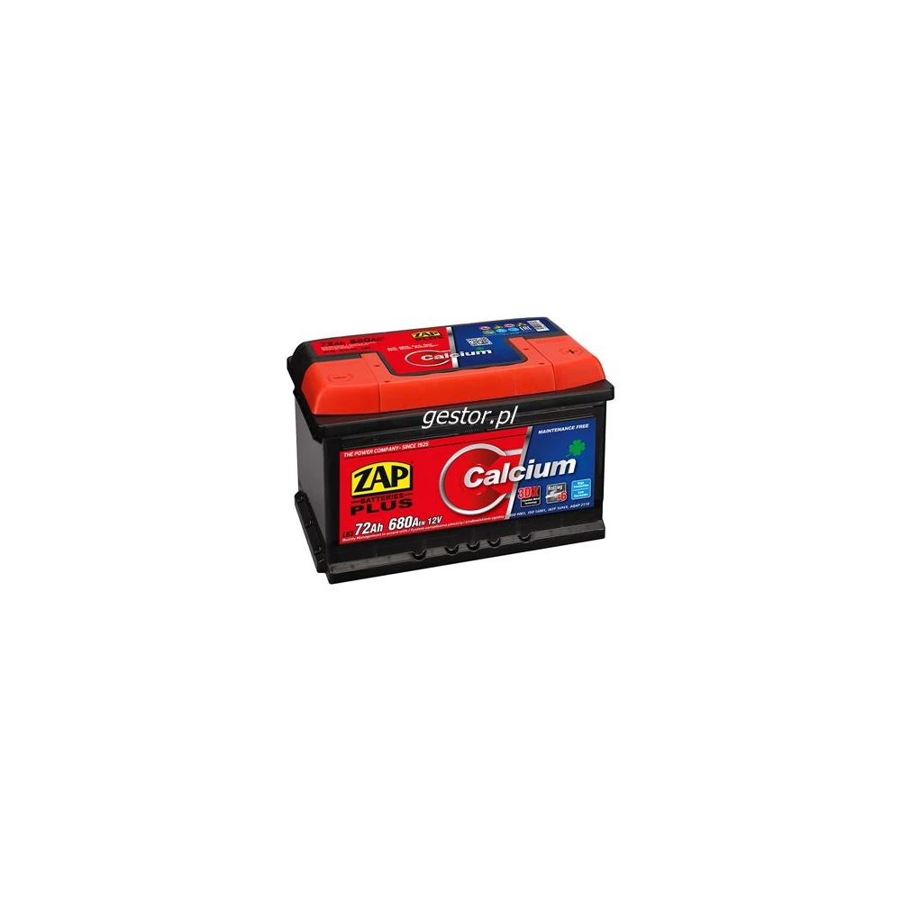 Batteria ZAP 57258 12V 72Ah 680A Calcium Plus LB3
